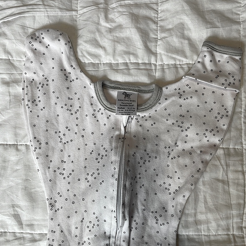 Gray and white Baby Swaddle
